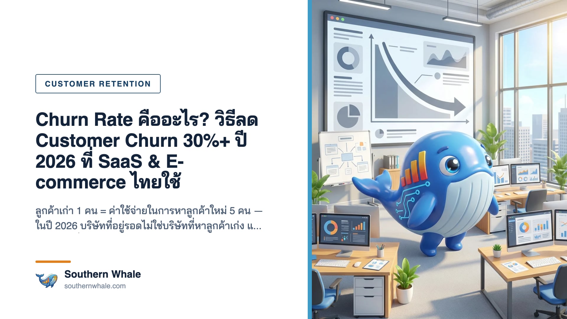 Churn Rate Dashboard แสดง cohort retention curve และ NRR metrics