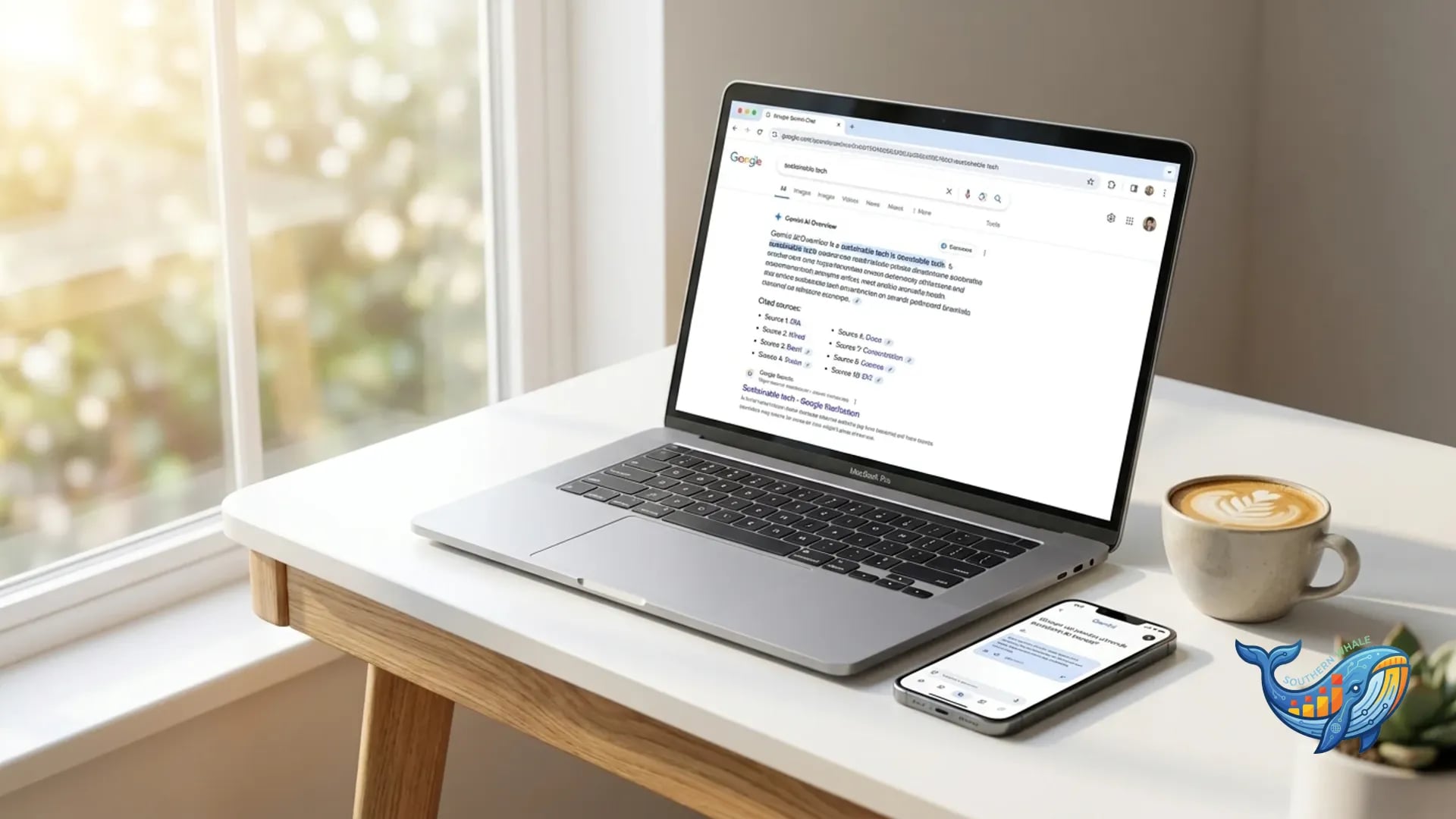 Google Gemini AI Overview แสดง search results พร้อม sources ในหน้า SERP