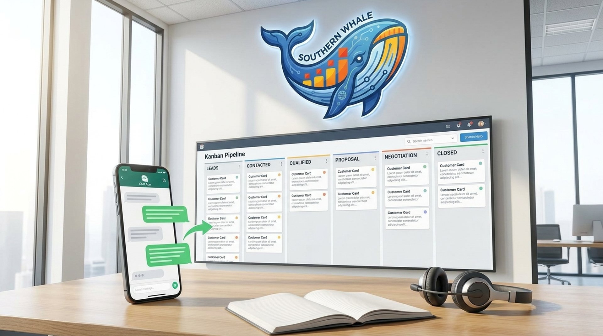 รับทำระบบ CRM สำหรับบริษัทและองค์กร — Southern Whale digital service for Southern Thailand